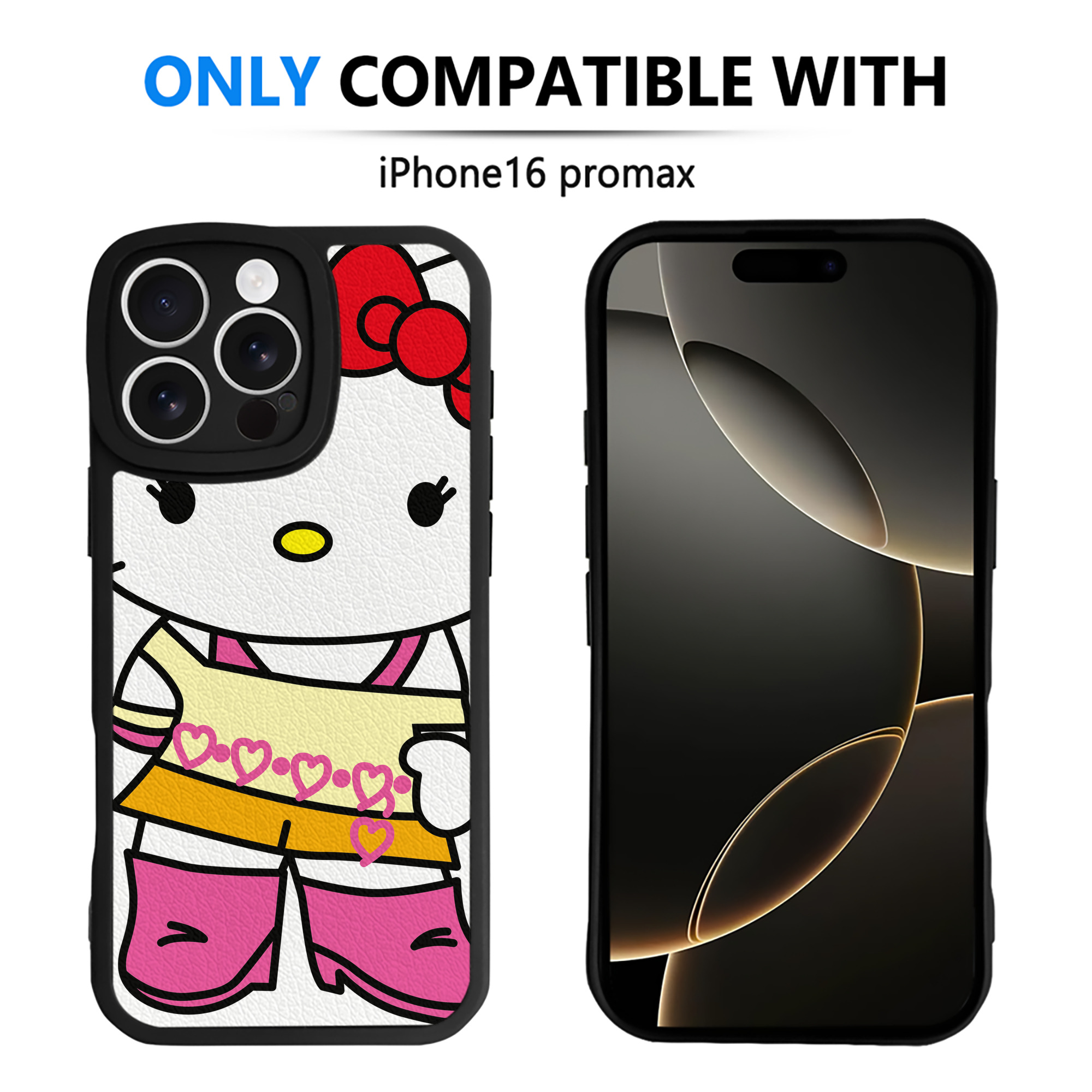 （画像用） Hello Kitty ハローキティ 【iPhone 16シリーズ対応】シリコンスマホケース（レザー調） 材質：シリコン